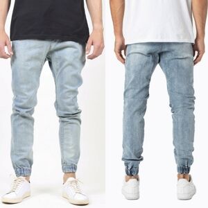 Light Wash Jogger Jeans for Men - Casual Slim Fit